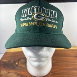 Vtg Green Bay Packers Super Bowl XXXI Champ Titletown Snapback Headmaster Hat EC